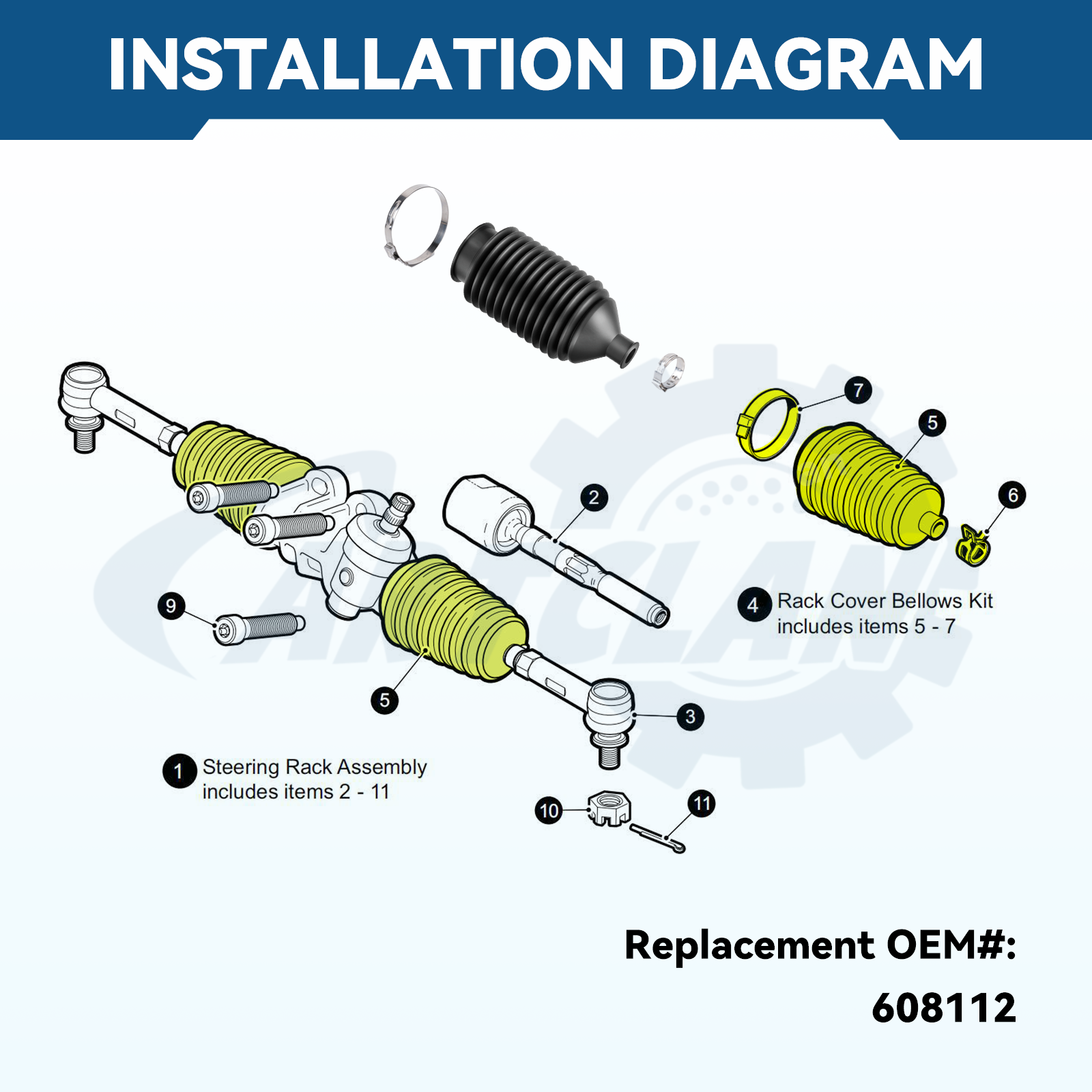 Drive-up Golf Cart Steering Bellow Dust Seals, Suitable for EZGO RXV Golf Cart, Replace OEM #608112