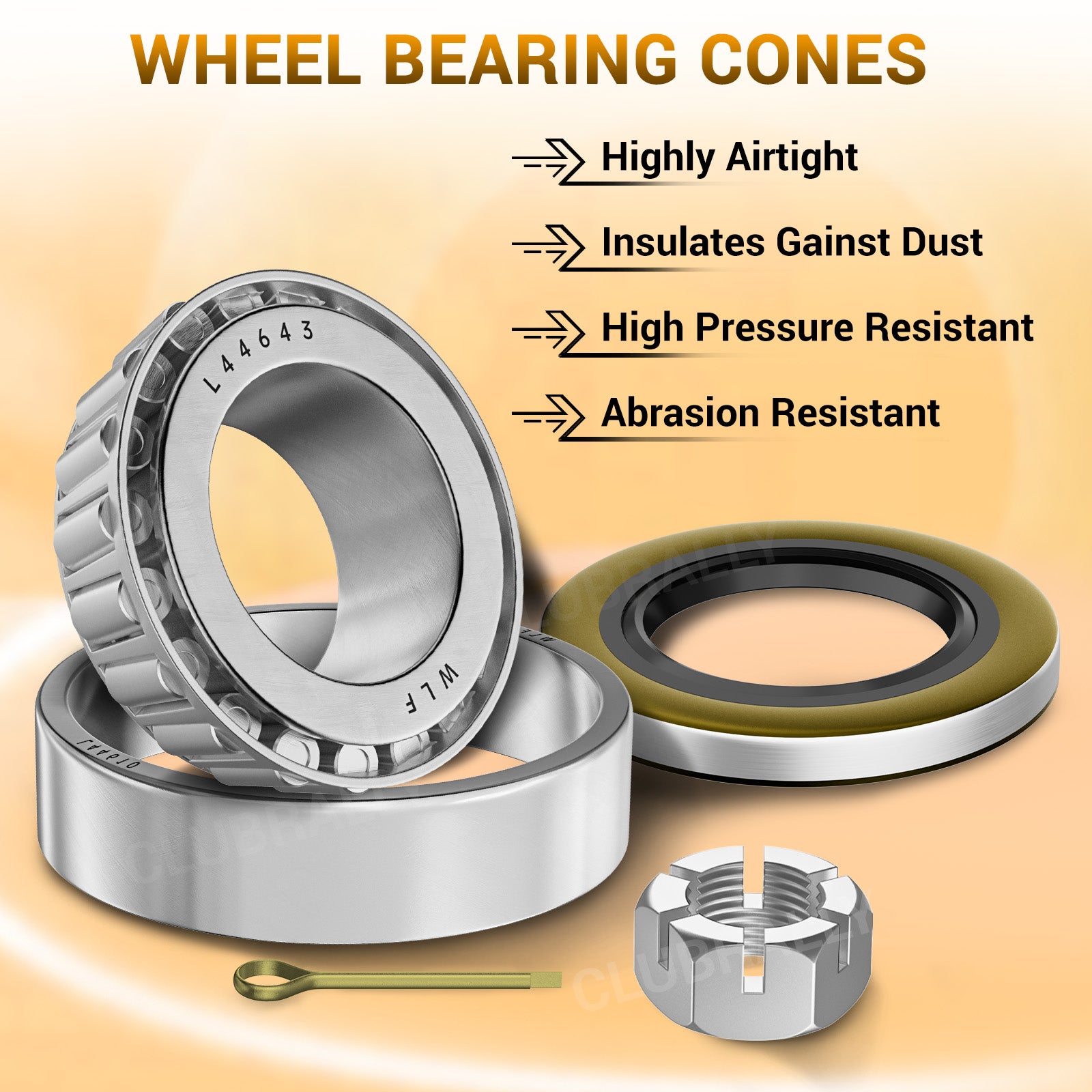 2 Set EZGO TXT Golf Cart Front Axle Wheel Hub Bearings & Seal |Drive-up
