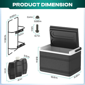 Drive-up Golf Cart Cooler and Mounting Bracket Kit for EZGO RXV Models Only