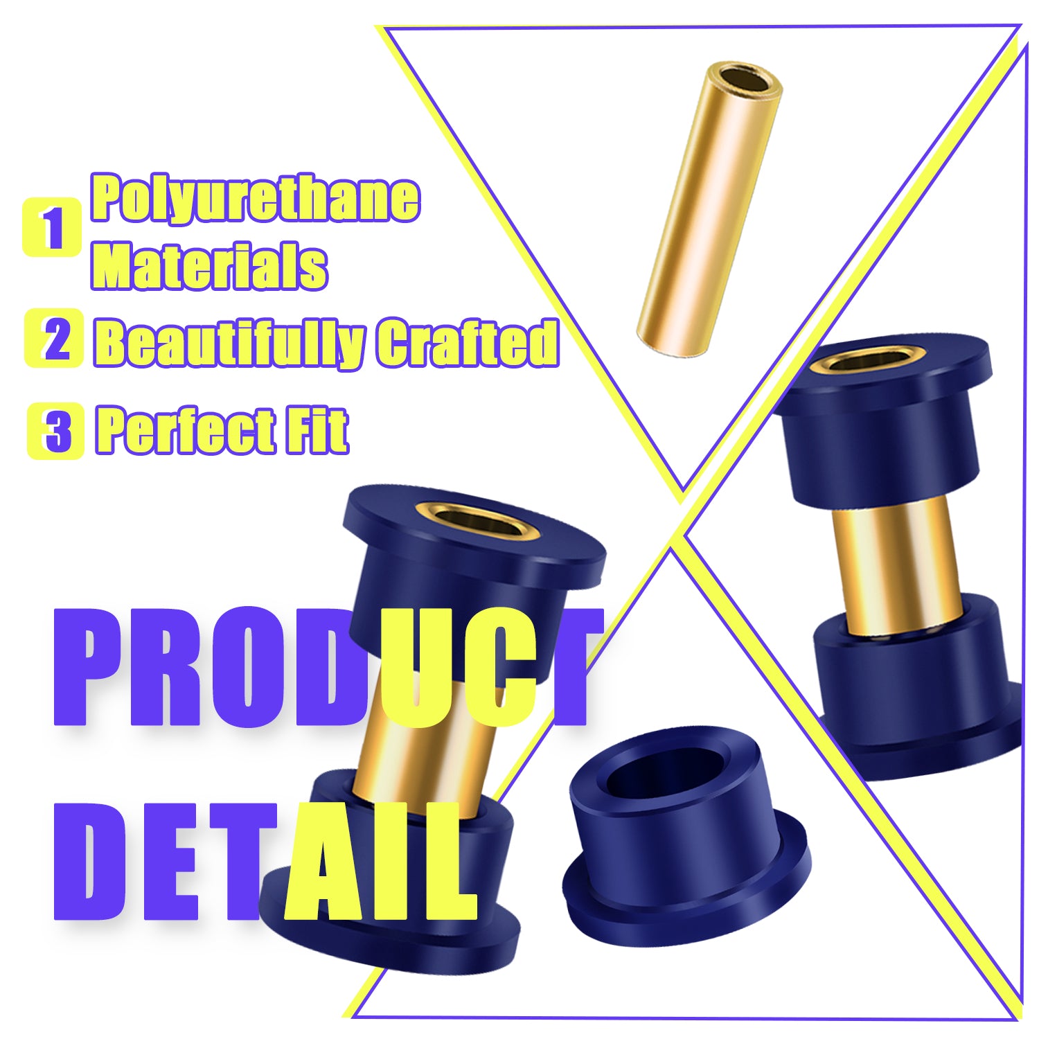 Panglong Front Upper A Arm Suspension for Club Car DS Gas Electric Golf Cart,Polyurethane Bushing and Sleeve Kit 1016346 1016349 1016350