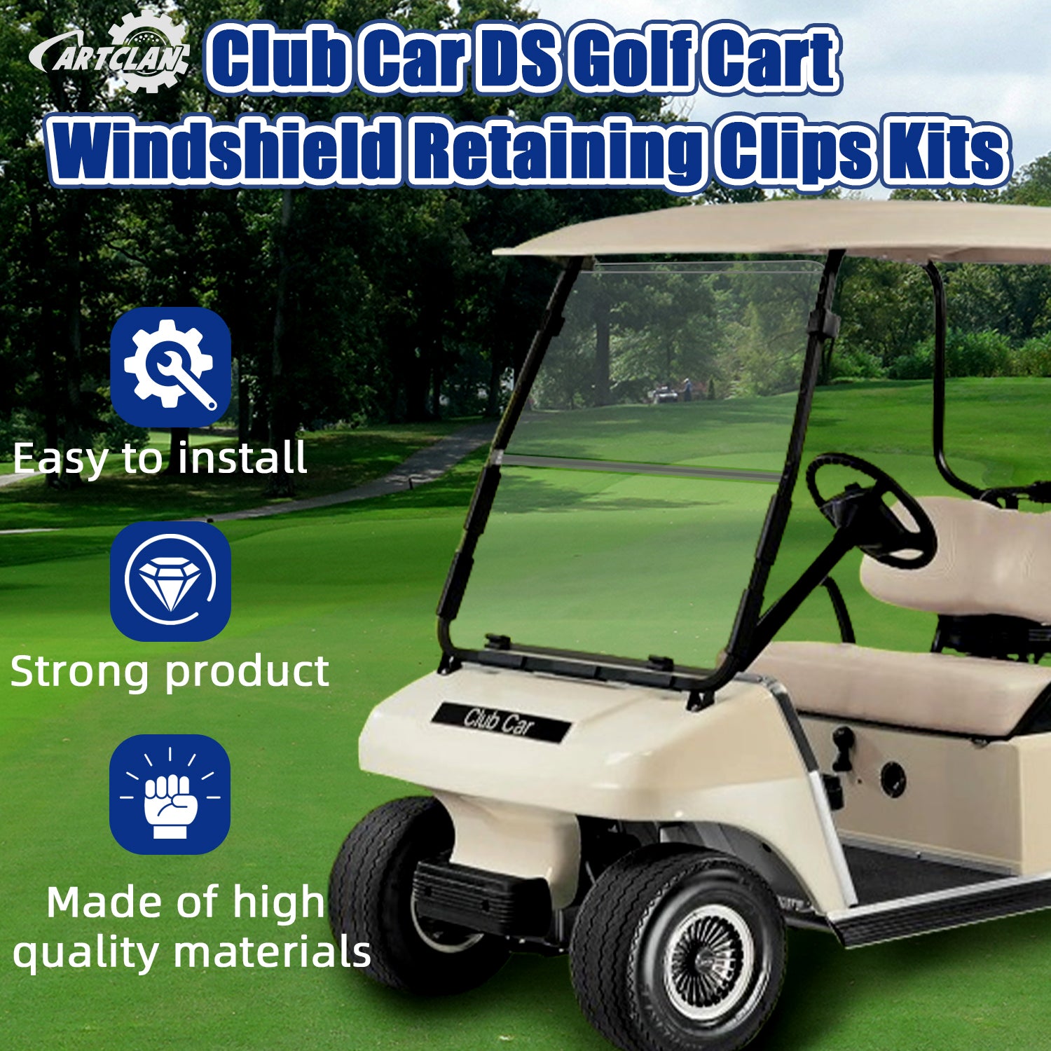 Club Car DS Golf Cart Windshield Retaining Clips Kits