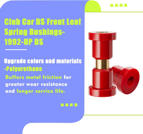 Drive-up Golf Cart Red Polyurethane Bushings Sleeves Kit for Club Car DS 1992-UP Models, Front Leaf Spring Bushings Kit OEM 1015583 1012303