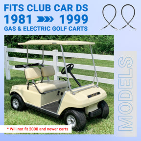 CartClan Club Car DS Brake Cable Kit & Hanger for 2000-up Gas & Electric Golf Cart Stainless Steel Core Driver and Passenger Side Cables OEM# 102022101 1013207 101900801