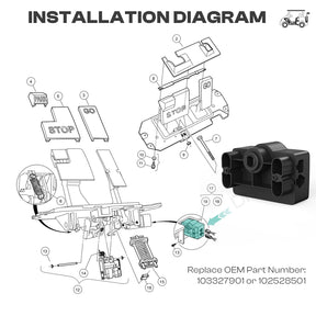 Drive-up MCOR Potentiometer Accelerator for Club Car Precedent, MCOR Motor Controller for 2004-2011 Golf Cart, Replace 103327901