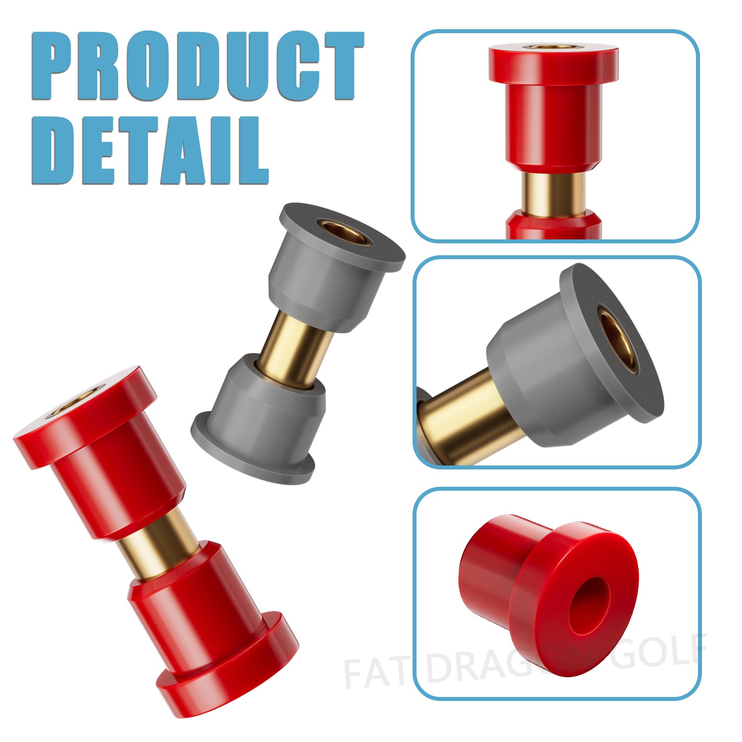 Panglong Club Car Precedent Bushing Kit-Polyurethane, Front Suspension & Rear Suspension and A Arm Bushing Kits, Suitable for Precedent 2004-Up, OEM #102506601, 102506401, 102956201, 102956201