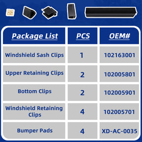 Club Car DS Golf Cart Windshield Retaining Clips Kits