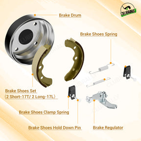 Golf Cart Rear Brake Drum/Hub and Brake Shoes Deluxe Repair Kit, for Club Car DS 1995-Up & Precedent 2004-Up Golf Cart |Drive-up