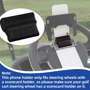 Golf Cart Phone Holder Steering Wheel, Flip Up Phone Holder, for Club Car/EZGO/Yamaha Models, Mobile Phone Mount Wide 2"-3.5" | Drive-up