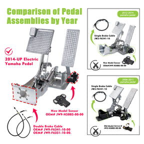 Golf Cart Accelerator and Brake Pedal Assembly for 2014-UP Yamaha Electric, OEM# JW9-F7850-30, JW9-F7850-33-00 | Drive-up