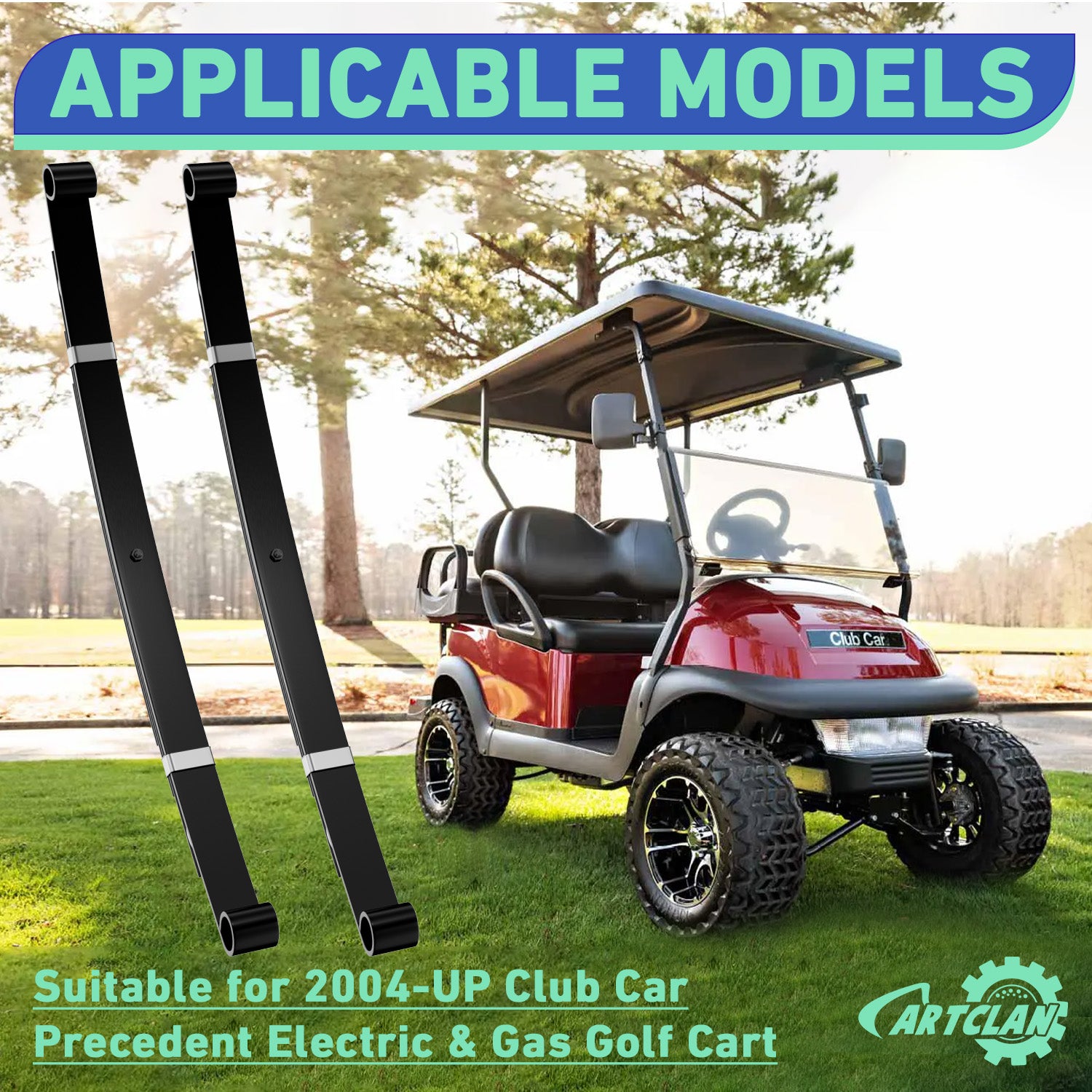 Club Car Rear Leaf Spring Kit, Golf Cart Rear Leaf Spring Kit Suitable for Club Car Precedent/Tempo/Onward | Drive-up