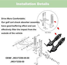 DRIVE-UP Front Shocks Absorber Set Applicable to Yamaha Drive G29 Golf Carts Passenger Side and Driver Side JW2-F3390-00-00 JW2-F3350-00