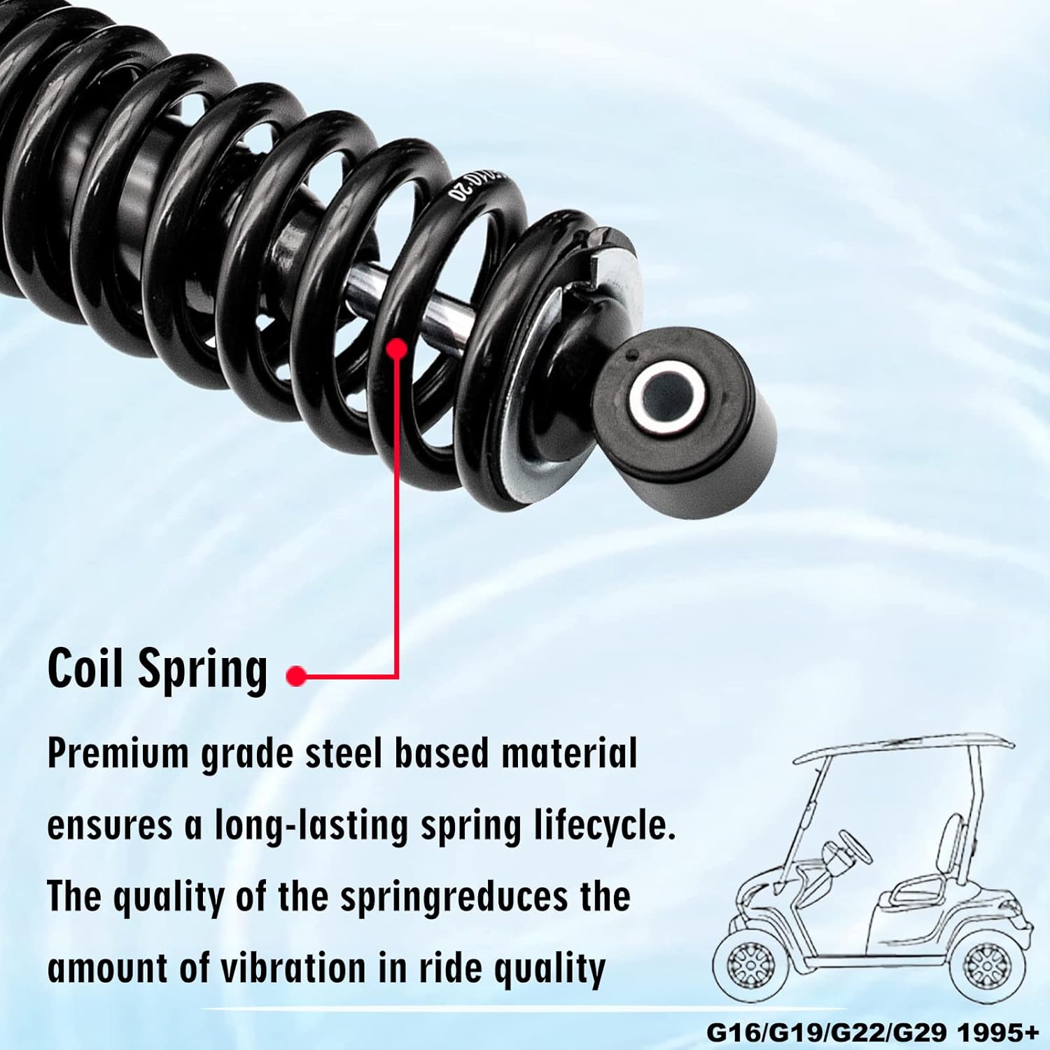 DRIVE-UP Yamaha Rear Shock Absorber Spring JN4-F2210-00-00,JN3-F2210-00,JW2-F2210-10 Applicable to Yamaha G16/G19/G22/G29 1995+