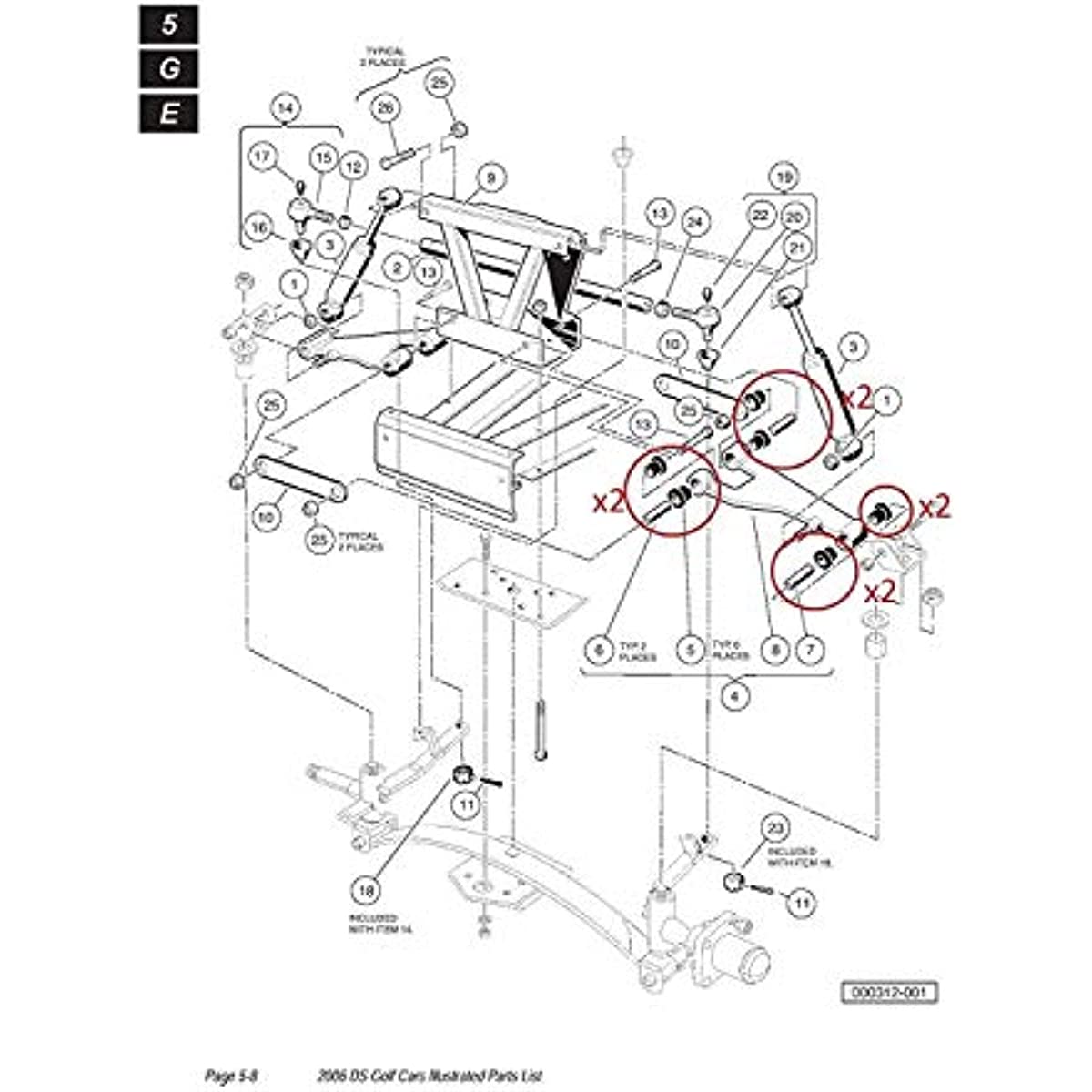 Club Car DS Leaf Spring Bushing & Sleeve & Screw Kit