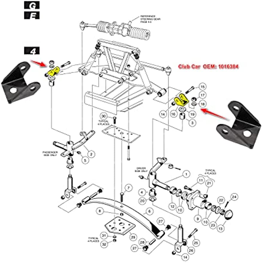 Delta Upper Clevis for Club Car DS Gas&Electric