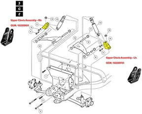 Club Car Precedent Clevis Assembly Passenger&Driver Side for Tempo G&E Golf Carts