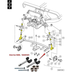 Front End King Pin Repair Kit for Club Car Precedent Golf Cart