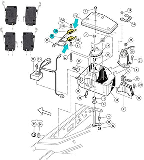 2 Pcs 2 Terminal Micro Switch & 2pcs 3 Terminal Micro Switch Fit Club Car DS&Precedent