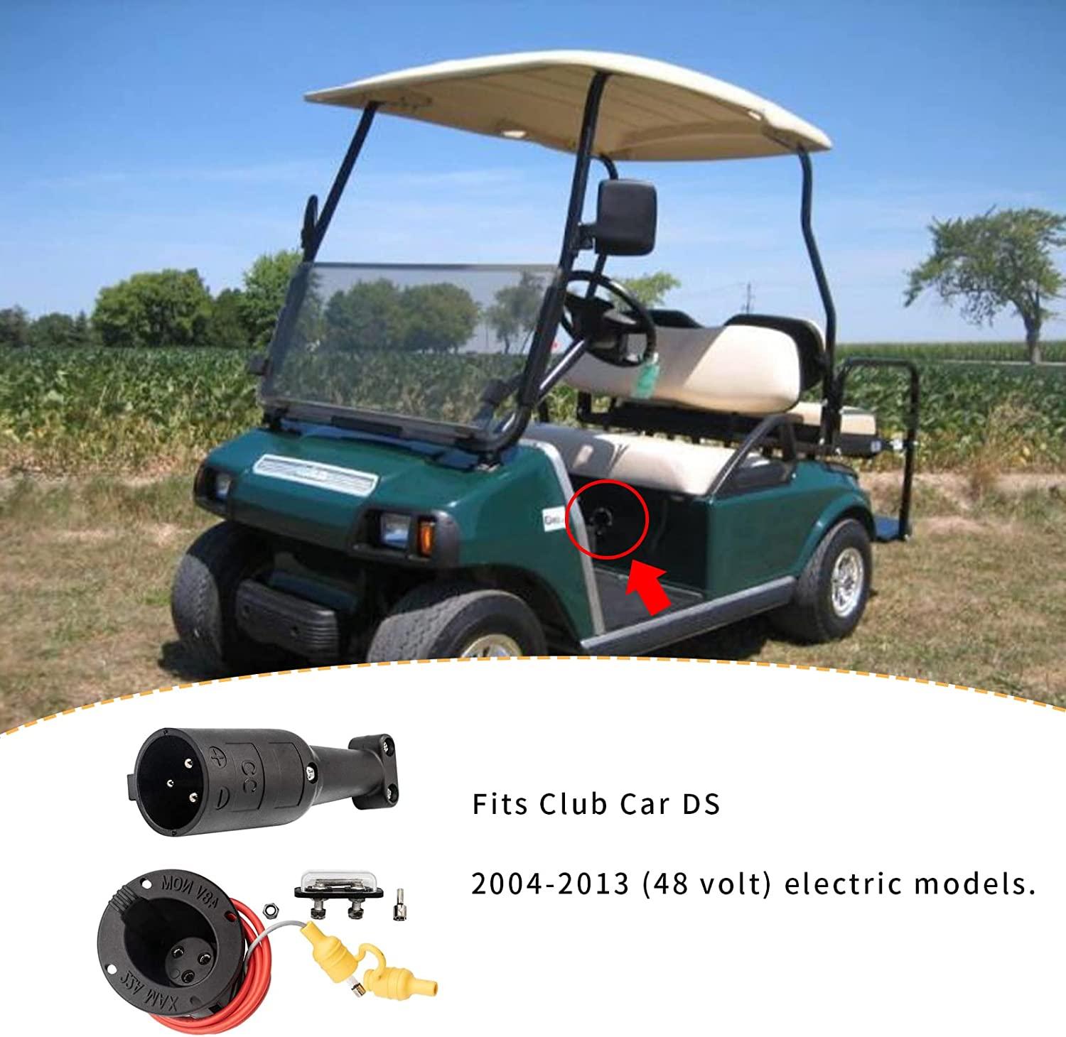 Golf Cart Charger Cord Plug Charger Receptacle for Club Car 48V Models Club Car Charging Port DRIVE-UP